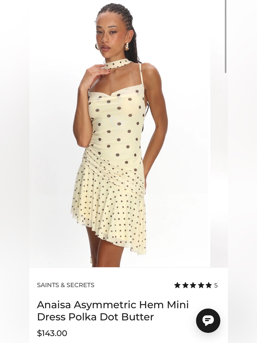Yellow Polka Dot Asymmetric Hem Mini Dress